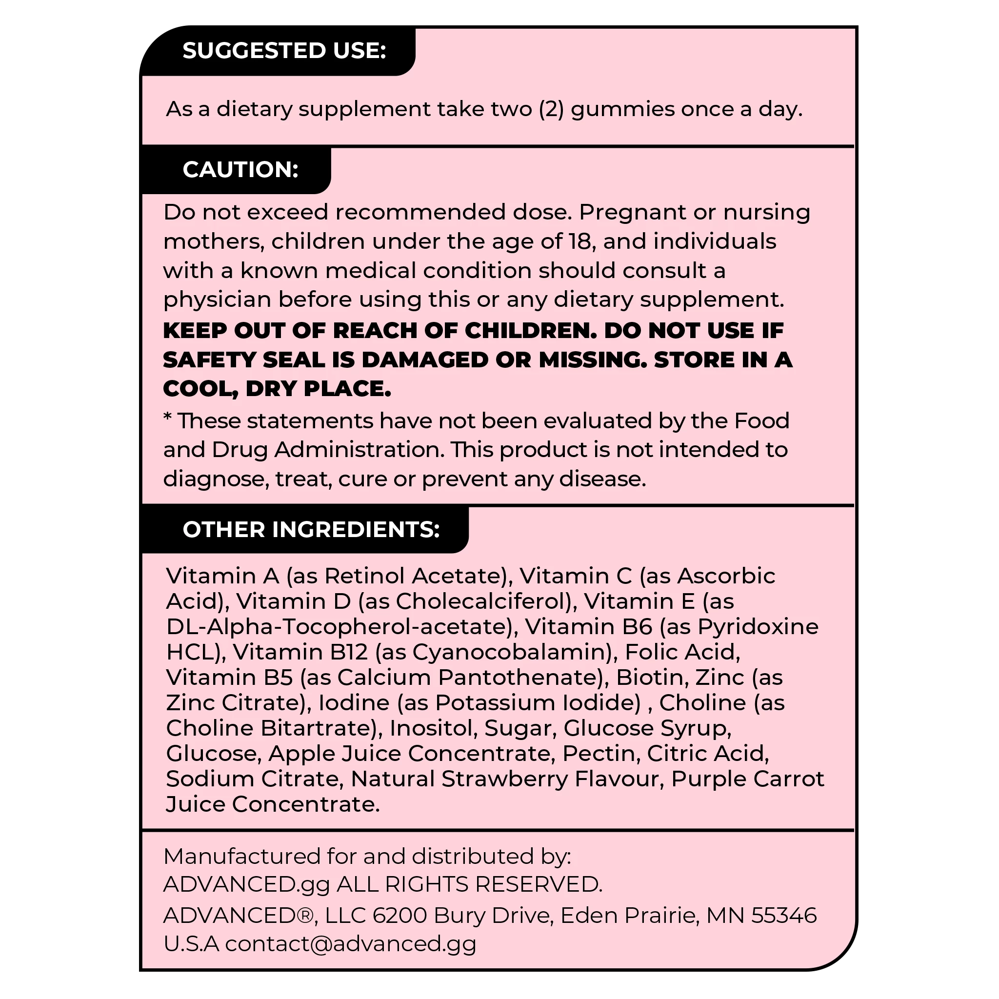 Advanced.GG ADVANCED® Boost Multivitamin Bear Gummies (Adult) 3 Advanced.GG ADVANCED® Boost Multivitamin Bear Gummies (Adult) - Image 3