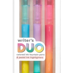 Ooly Writer's Duo Colored Ink Fountain Pens & Highlighters