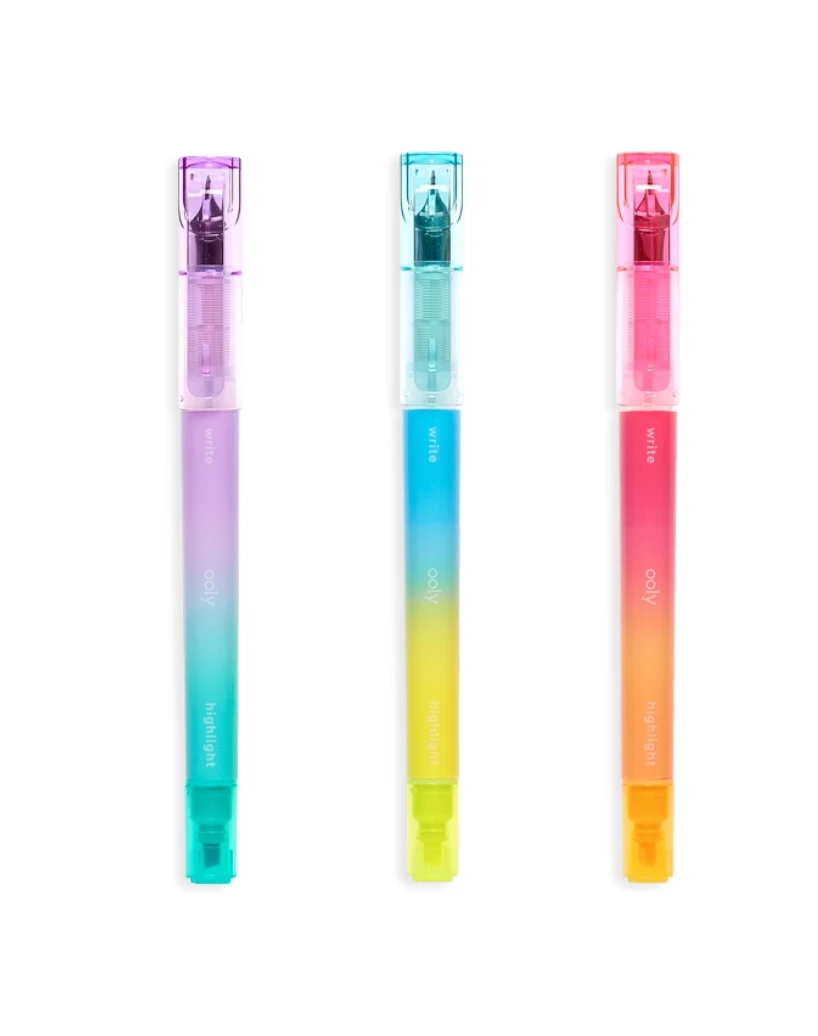 Ooly Writer's Duo Colored Ink Fountain Pens & Highlighters 2 Ooly Writer's Duo Colored Ink Fountain Pens & Highlighters - Image 2