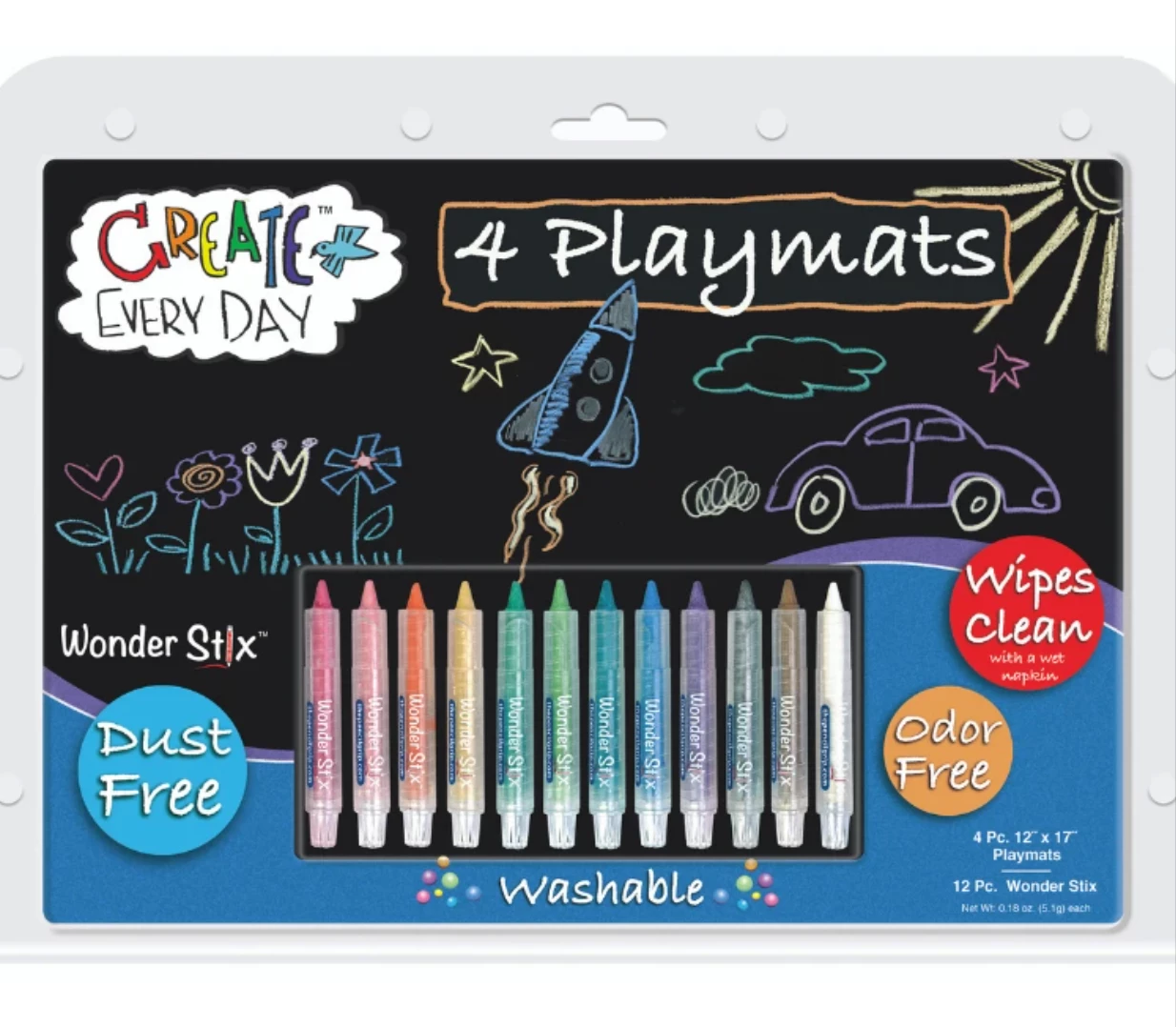 The Pencil Grip™ Black Board Playmat Kit With Wonder Stix (4 Pc Set) 1 The Pencil Grip™ Black Board Playmat Kit With Wonder Stix (4 Pc Set)