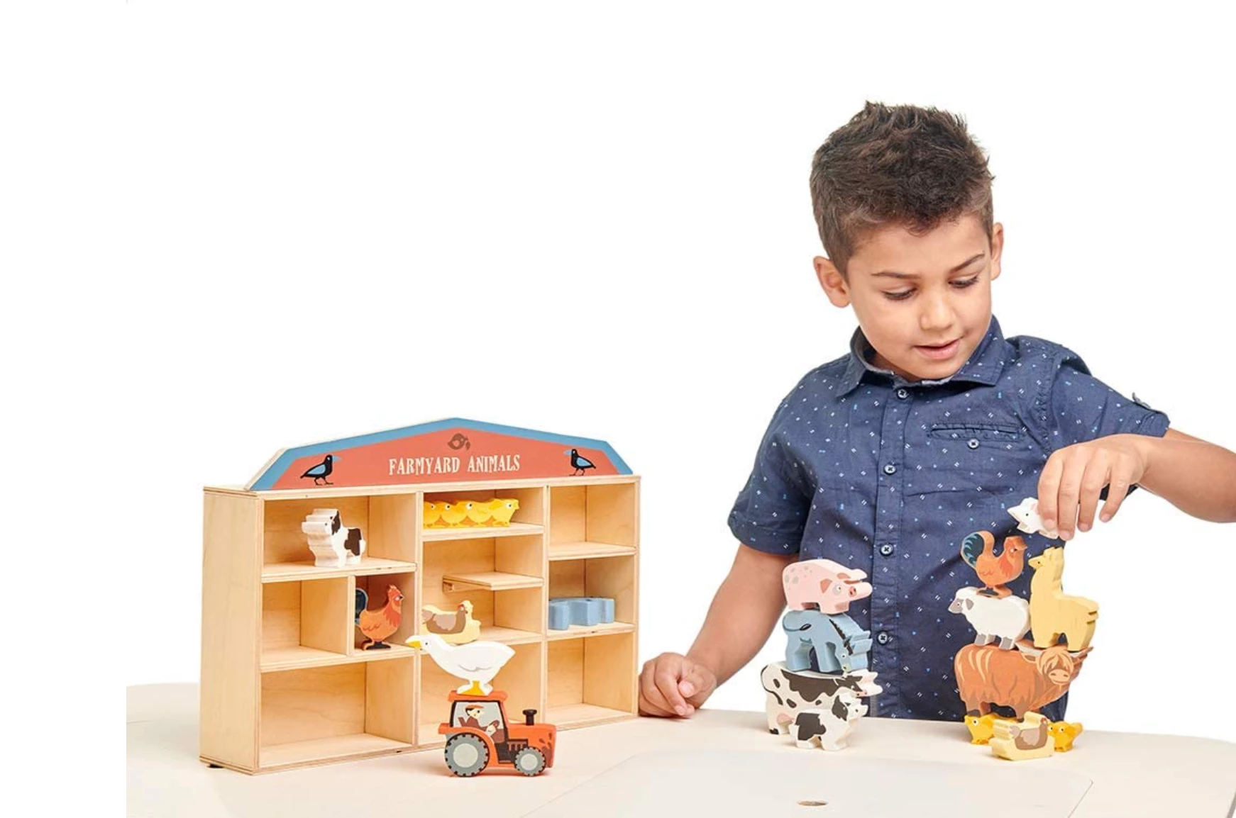 Tender Leaf Farmyard Animals – 13 Wooden Country Farm Figurines With A Display Shelf 2 Tender Leaf Farmyard Animals – 13 Wooden Country Farm Figurines With A Display Shelf - Image 2