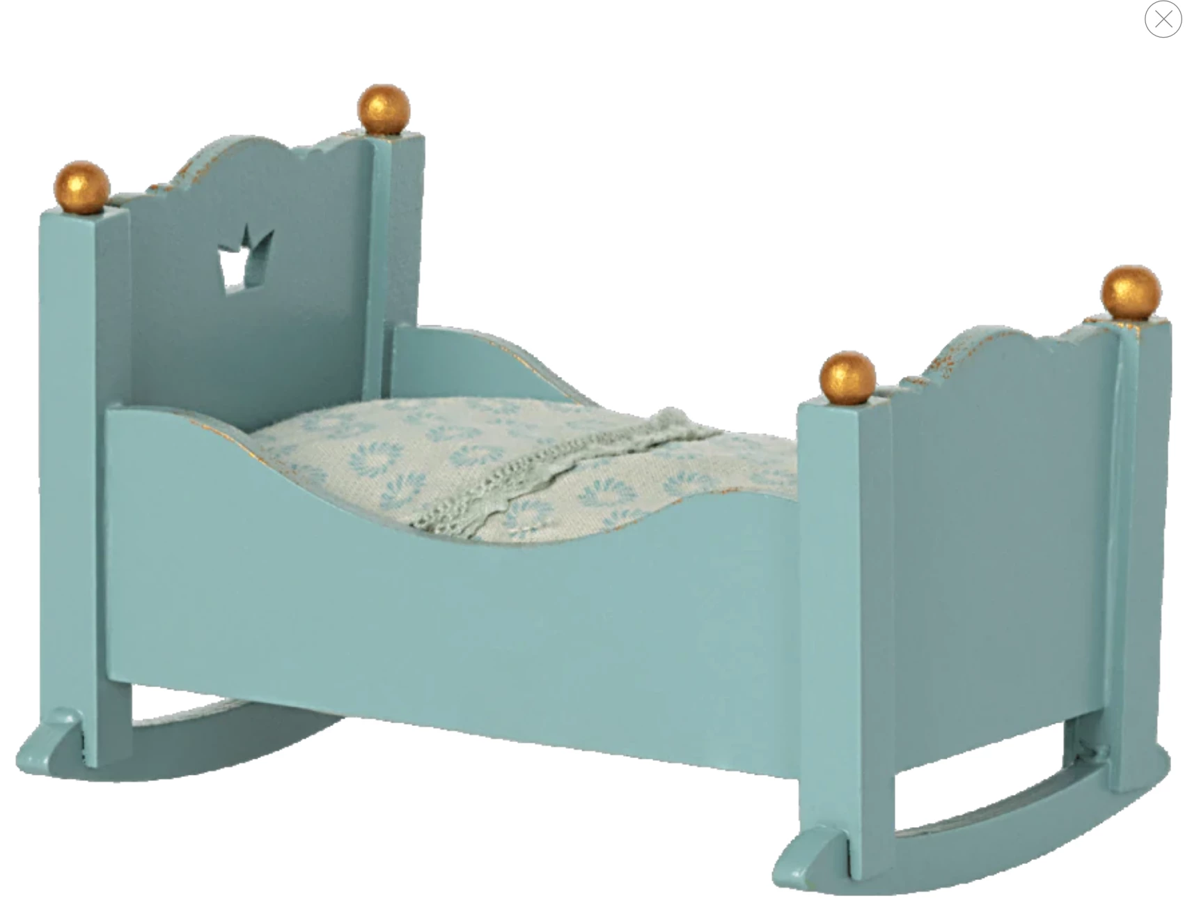 Maileg Blue Baby Mouse Cradle 1 Maileg Blue Baby Mouse Cradle