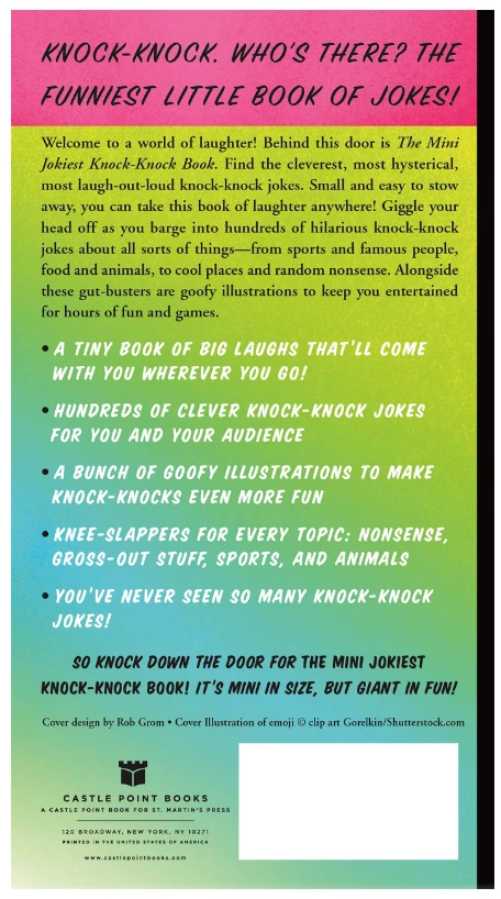 MacMillam Books The Mini Jokiest Knock-Knock Book: Knee-Slappers That Will Keep You Laughing Out Loud Paperback 2 MacMillam Books The Mini Jokiest Knock-Knock Book: Knee-Slappers That Will Keep You Laughing Out Loud Paperback - Image 2