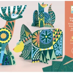 Djeco Folk Animals Scratch Sculptures