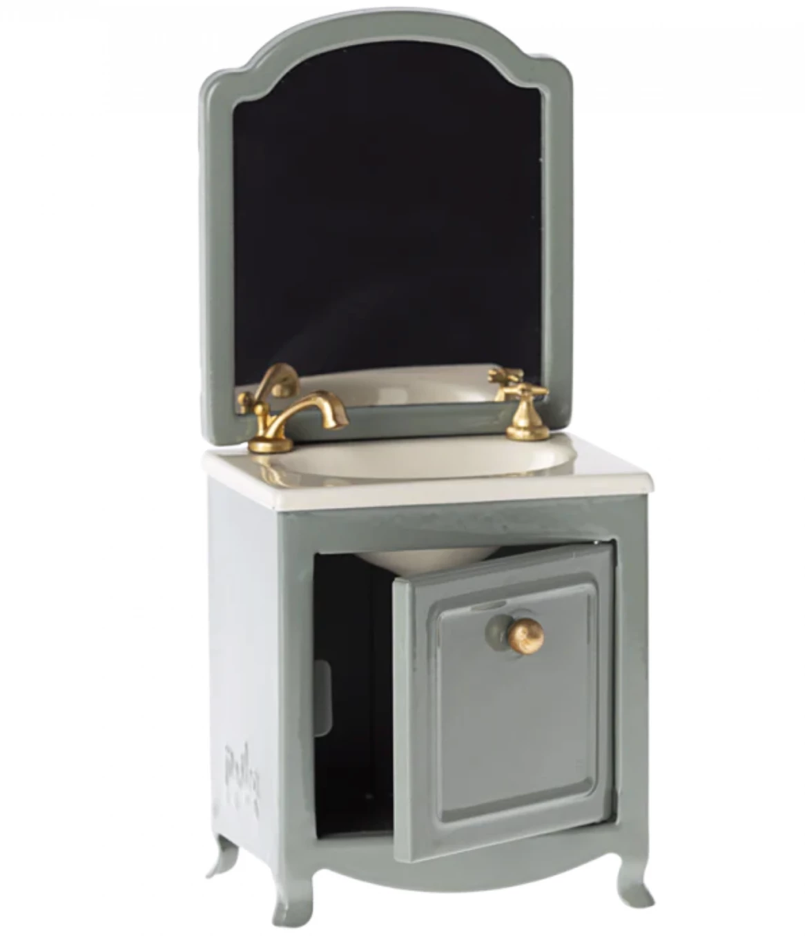 Maileg Sink W/ Mirror, Mouse - Dark Mint 3 Maileg Sink W/ Mirror, Mouse - Dark Mint - Image 3