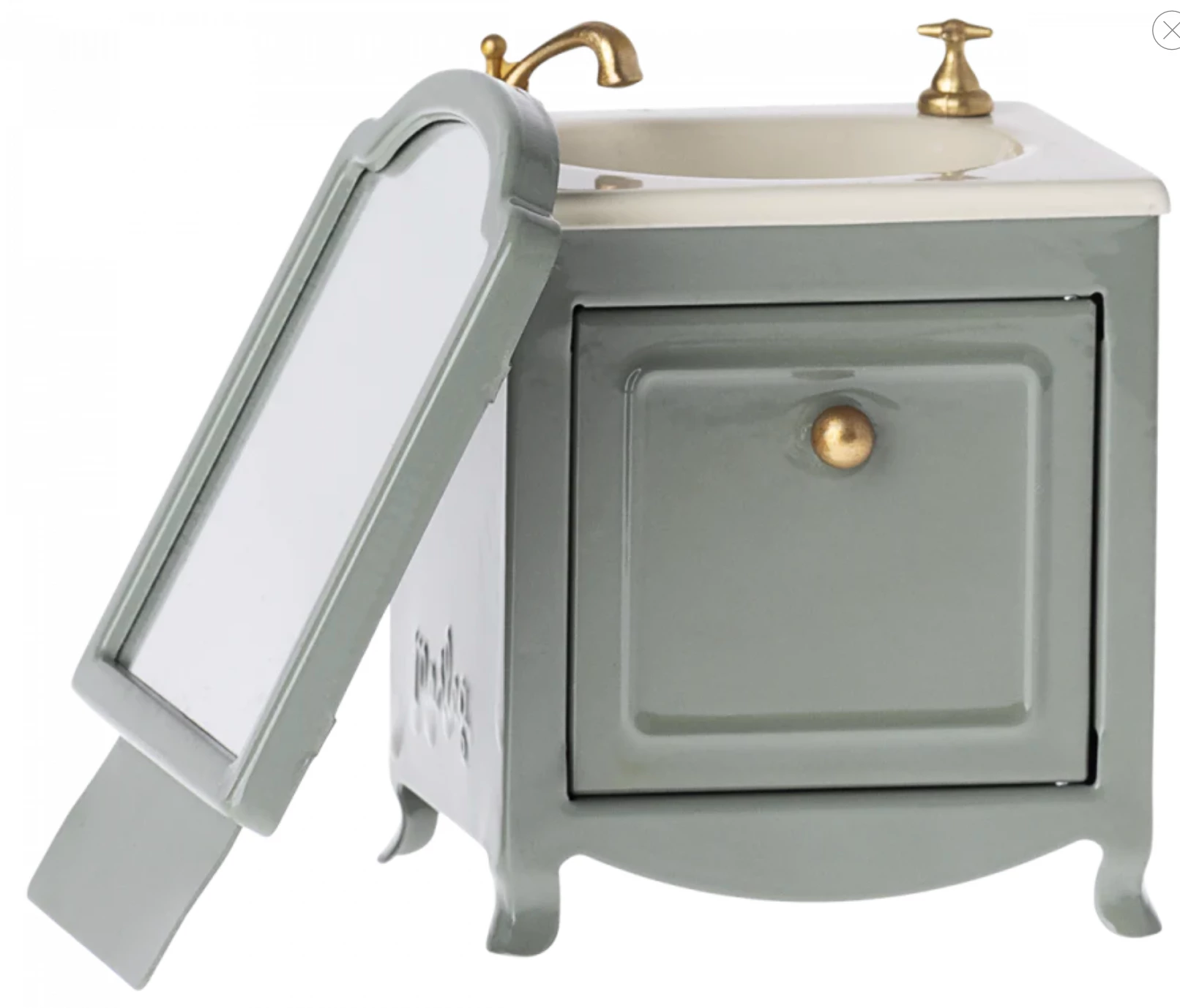 Maileg Sink W/ Mirror, Mouse - Dark Mint 1 Maileg Sink W/ Mirror, Mouse - Dark Mint