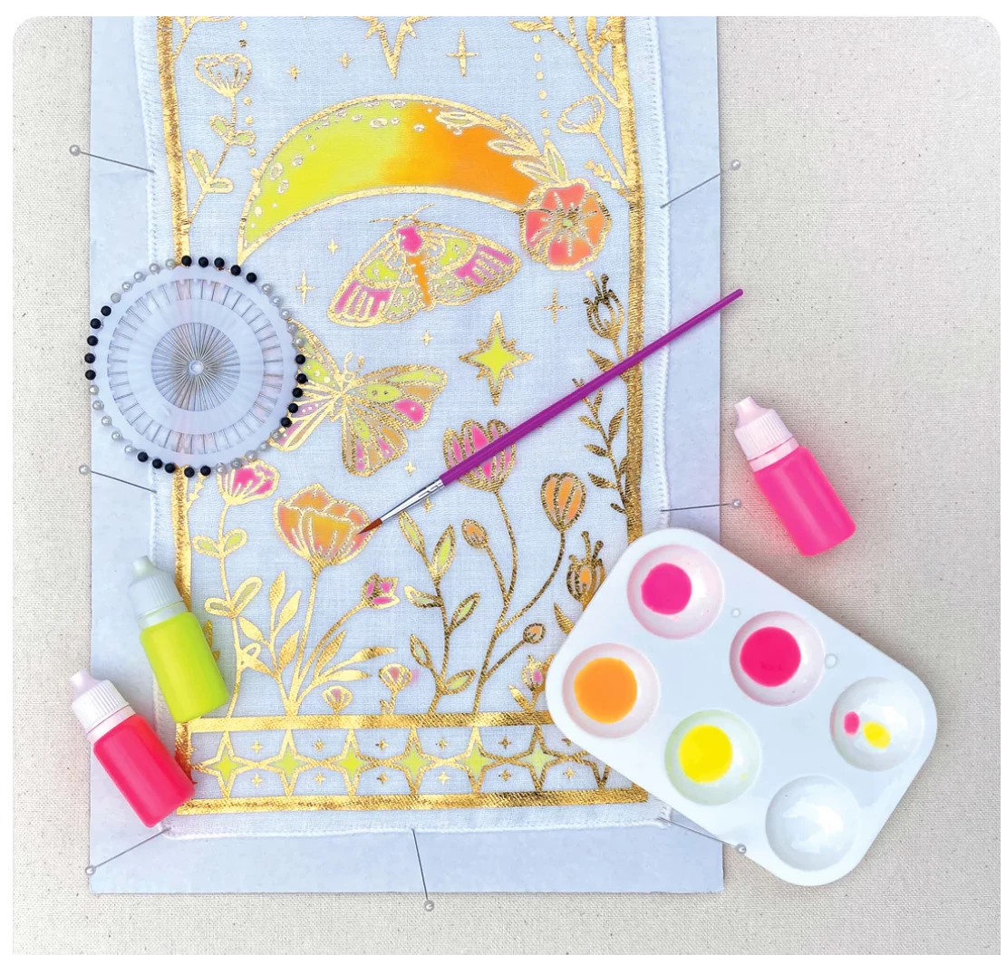 Bright Stripes Wish*Craft Mystical Moons Paint A Scarf 2 Bright Stripes Wish*Craft Mystical Moons Paint A Scarf - Image 2