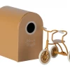 Maileg Abri A Tricycle, Mouse - Ocher